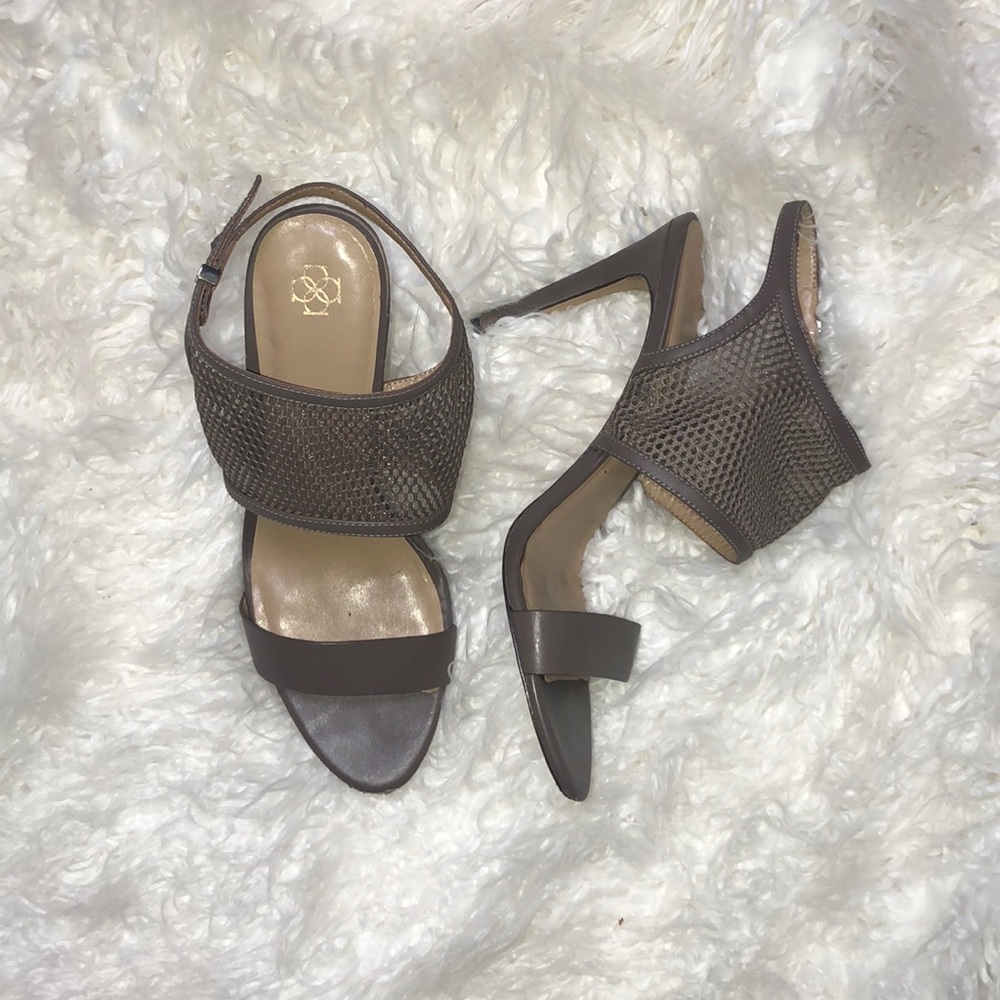 Ann Taylor Gray-Brown Mesh Heels